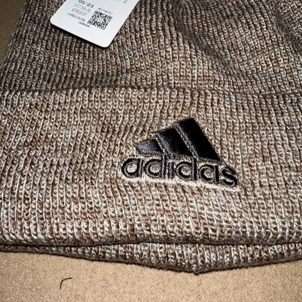 Adidas Men’s Team Issue Fold Beanie One Size Hat Beige/ Brown 5157382 NEW
